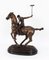 Escultura de caballo al galope de jugador de polo, siglo XX, bronce, Imagen 11