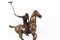 Escultura de caballo al galope de jugador de polo, siglo XX, bronce, Imagen 5