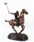 Escultura de caballo al galope de jugador de polo, siglo XX, bronce, Imagen 13