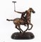 Escultura de caballo al galope de jugador de polo, siglo XX, bronce, Imagen 2