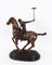 Polospieler Skulptur eines galoppierenden Pferdes, 20. Jh., Bronze 10