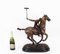 Polospieler Skulptur eines galoppierenden Pferdes, 20. Jh., Bronze 12