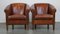 Sheep Leather Club Chairs, Set of 2 1