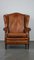 Brown Leather Wing Chair 3