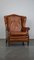 Brown Leather Wing Chair 1