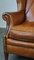 Brown Leather Wing Chair 10