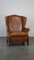 Brown Leather Wing Chair 1