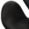 Silla Swan vintage ajustable en altura de cuero negro de Arne Jacobsen, años 60, Imagen 11
