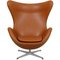 Egg Chair in Walnut Grace Leather by Arne Jacobsen, Image 1