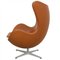 Egg Chair aus Nussholz Grace Leder von Arne Jacobsen 5