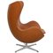Egg Chair aus Nussholz Grace Leder von Arne Jacobsen 2