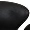 Swan Sofa in Black Grace Leather by Arne Jacobsen, Image 18