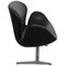 Swan Sofa in Black Grace Leather by Arne Jacobsen 2