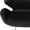 Sofá Swan de cuero Grace negro de Arne Jacobsen, Imagen 10