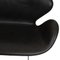 Swan Sofa in Black Grace Leather by Arne Jacobsen 14