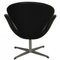 Sedia Swan in pelle nera di Arne Jacobsen, anni '80, Immagine 13