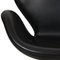 Swan Chair in Black Leather by Arne Jacobsen, 1980s 3