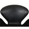 Swan Chair aus schwarzem Leder von Arne Jacobsen, 1980er 5