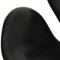 Silla Swan de cuero negro de Arne Jacobsen, años 80, Imagen 6