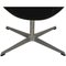 Swan Chair aus schwarzem Leder von Arne Jacobsen, 1980er 15