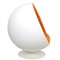 Silla Ball blanca de tela Hallingdal naranja de Eero Aarino, años 2000, Imagen 3