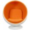 White Ball Chair in Orange Hallingdal Fabric by Eero Aarino, 2000s, Image 1