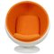 Weißer Ball Chair aus orangefarbenem Hallingdal Stoff, 2000er 1