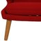 Papa Bear Chair in Red Hallingdal Fabric by Hans Wegner, 1980s, Image 12