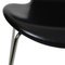 Seven Chairs in Black Leather by Arne Jacobsen, 1990s, Set of 6 20