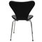 Sedie Seven in pelle nera di Arne Jacobsen, anni '90, set di 6, Immagine 8