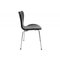 Sedie Seven in pelle nera di Arne Jacobsen, anni '90, set di 6, Immagine 5