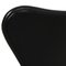 Sillas Seven de cuero negro de Arne Jacobsen, años 90. Juego de 6, Imagen 16