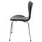 Sieben Stühle aus schwarzem Leder von Arne Jacobsen, 1990er, 6er Set 7