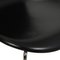 Seven Chairs in Black Leather by Arne Jacobsen, 1990s, Set of 6 18