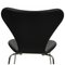 Seven Chairs in Black Leather by Arne Jacobsen, 1990s, Set of 6 19