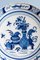 Blue and White Chinoiserie Plate from Dutch Delftware, 1700s 2