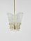 Midcentury Brass and Textured Glass Chandelier by J. T. Kalmar for Kalmar, 1950s 8