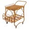 Mid-Century Bamboo and Rattan Bar Cart in the style of Bonacina, 1960s, Image 1