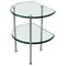 Italian Double Shelf Thick Glass Side Table, 1960s 1