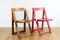 Mid-Century Cream and Red Folding Chairs by Aldo Jacober for Alberto Bazzani, 1966, Set of 2 1