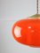 Lámpara colgante italiana Mid-Century moderna de latón y vidrio naranja, años 60, Imagen 9