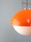 Lámpara colgante italiana era espacial de vidrio acrílico naranja, años 70, Imagen 3
