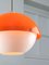 Lámpara colgante italiana era espacial de vidrio acrílico naranja, años 70, Imagen 6