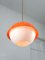 Lámpara colgante italiana era espacial de vidrio acrílico naranja, años 70, Imagen 12