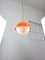 Lámpara colgante italiana era espacial de vidrio acrílico naranja, años 70, Imagen 4
