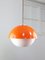 Lámpara colgante italiana era espacial de vidrio acrílico naranja, años 70, Imagen 17