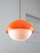 Lámpara colgante italiana era espacial de vidrio acrílico naranja, años 70, Imagen 5