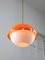 Lámpara colgante italiana era espacial de vidrio acrílico naranja, años 70, Imagen 1