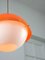 Lámpara colgante italiana era espacial de vidrio acrílico naranja, años 70, Imagen 13