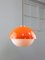 Lámpara colgante italiana era espacial de vidrio acrílico naranja, años 70, Imagen 2